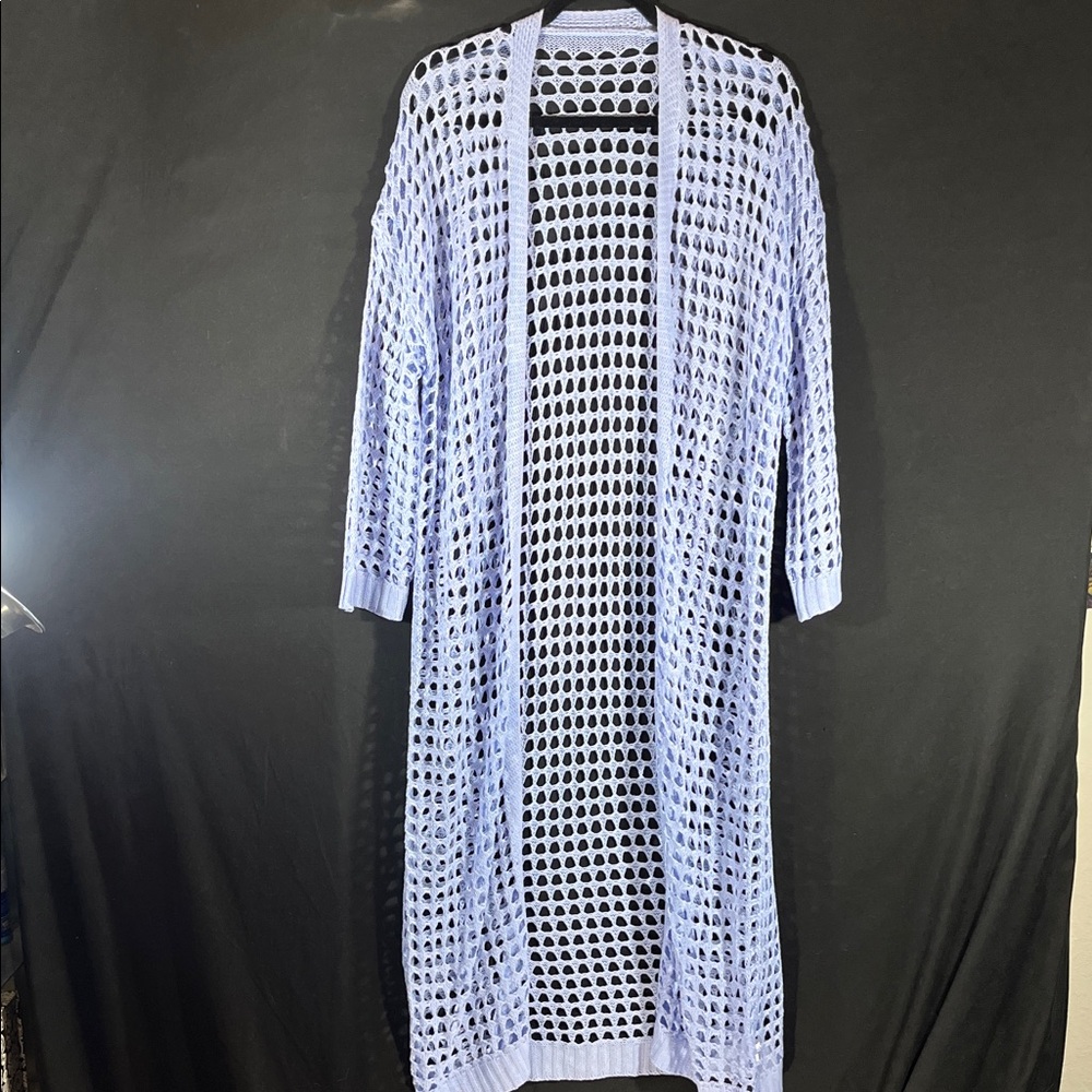 Open Knit Full Length Cardigan / Cover Up / Robe Leg
